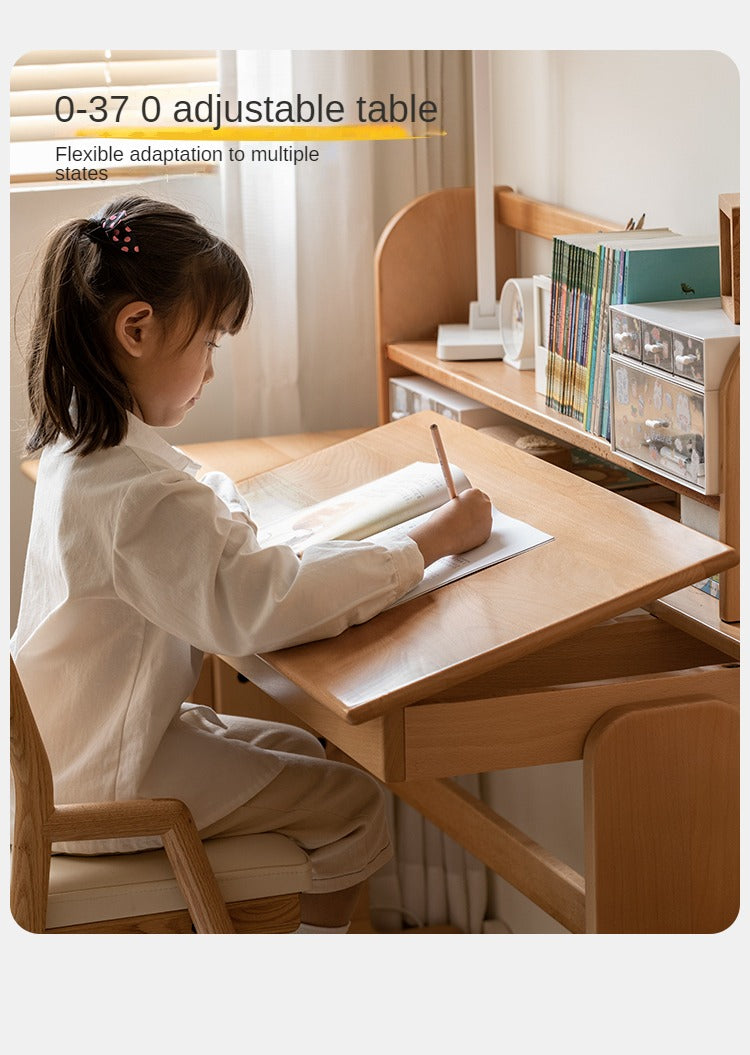 European Beech Solid Wood Liftable Kids Table