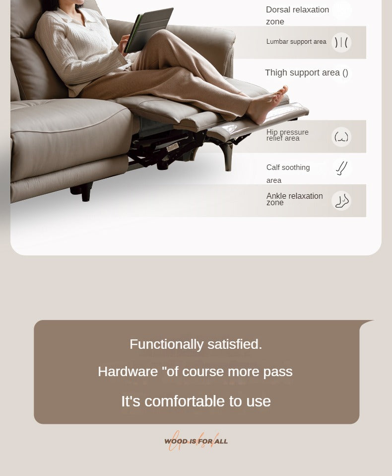 First Layer Leather Multifunctional Electric Telescopic Sofa.