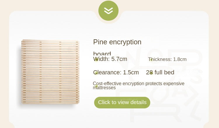 Poplar, Rubberwood Solid Wood Bed Modern Simple Cream Style