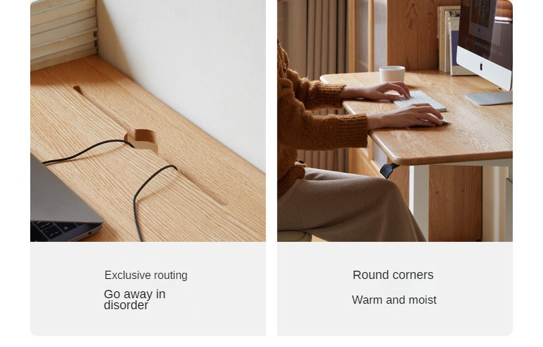 Oak, Rubberwood Solid Wood Standing Mobile Office Desk