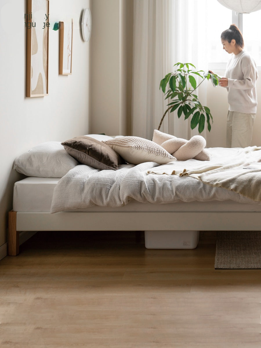 Poplar Solid Wood platform bed, headboard-free bed