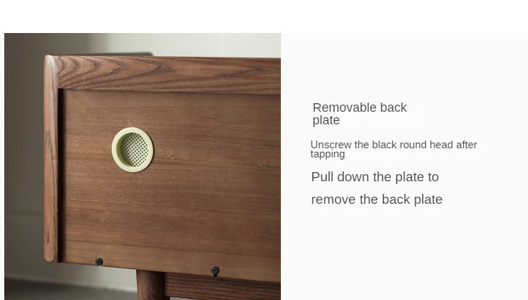 Ash Solid Wood TV Cabinet Minimalist Rock Plate