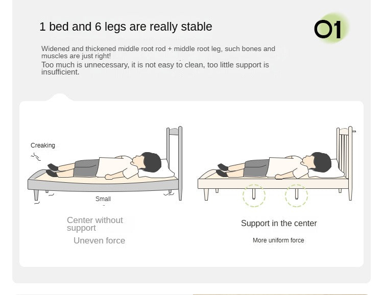Poplar Solid Wood Cream Style Bed.