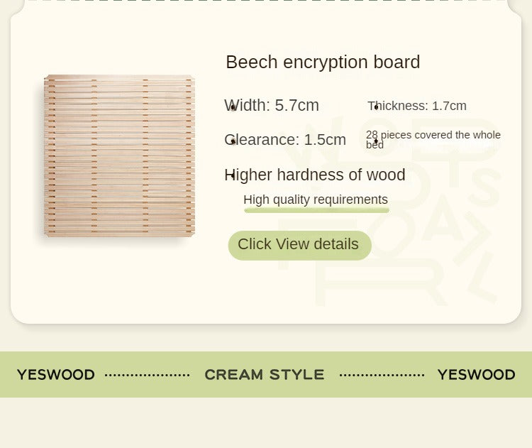 Oak Solid Wood Lamb Fleece Soft Suspension Cream Bed