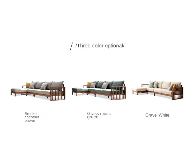 Ash Solid Wood Corner Modern Simple Sofa.