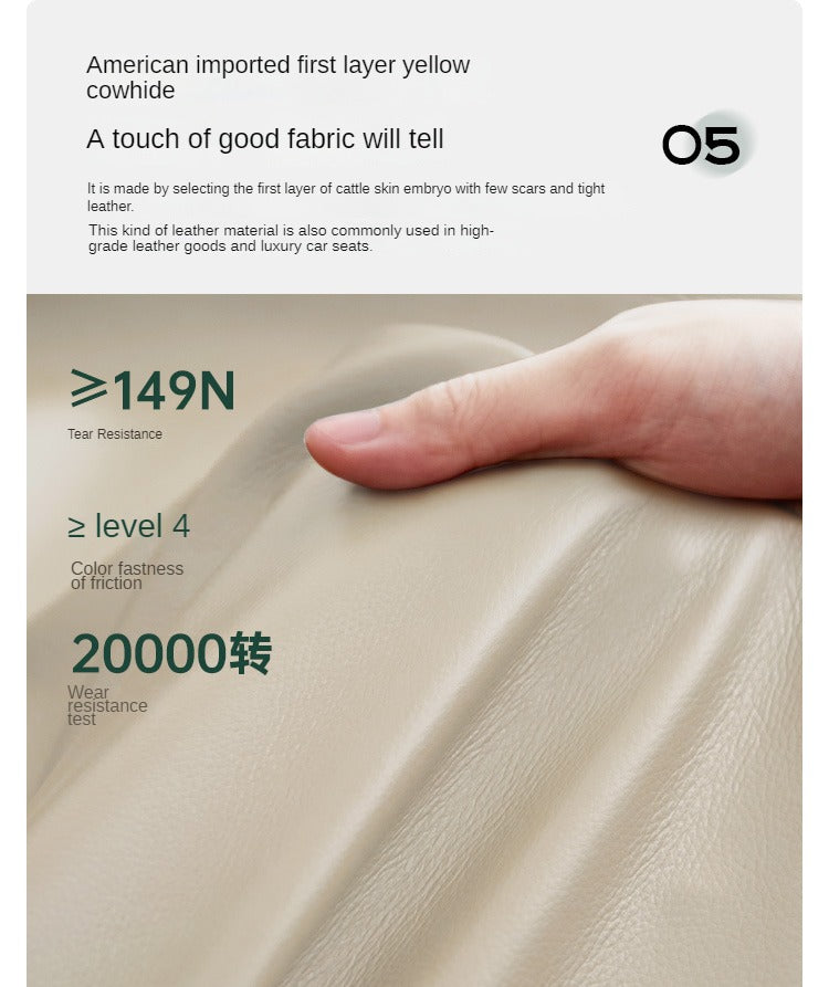 Oak Solid Wood Top Grain Leather, Technical Cloth ,Fabric Bed