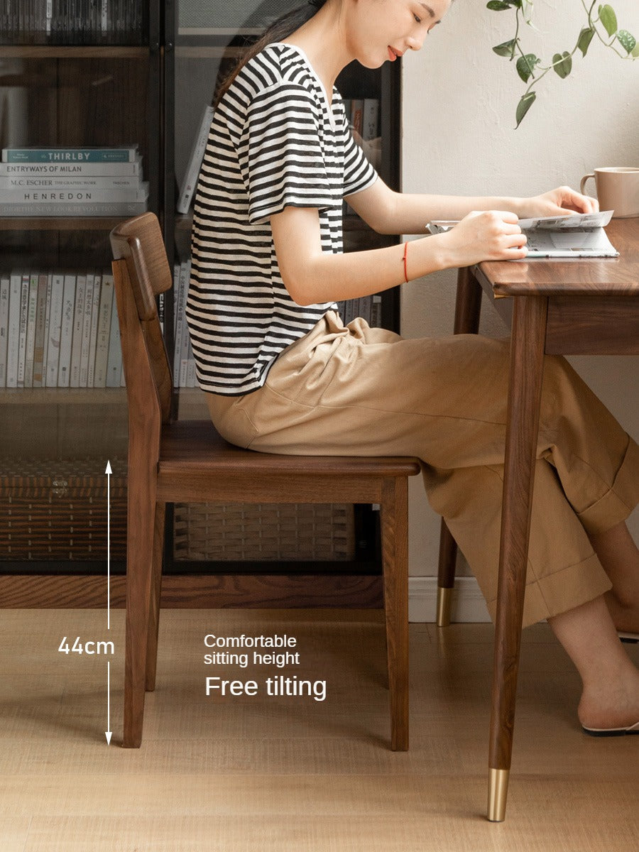 Set of 4 South American Walnut, White Ash, Oak Solid Wood Dining Chair