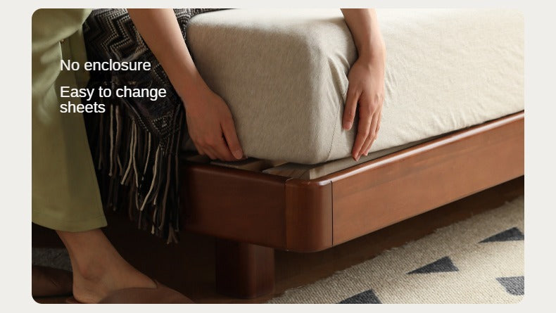 Poplar solid wood retro edge bed