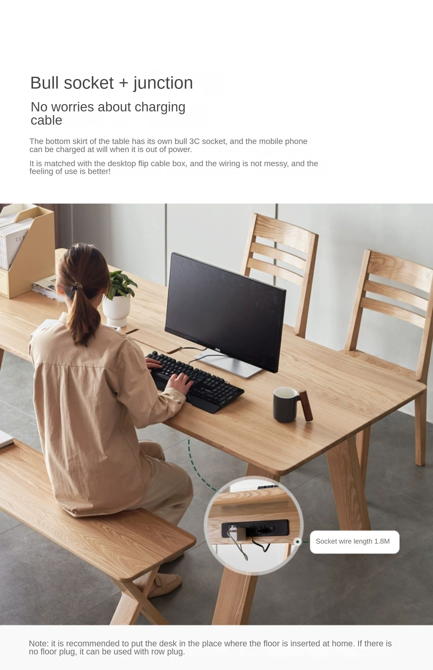 Ash Solid wood new style desk "