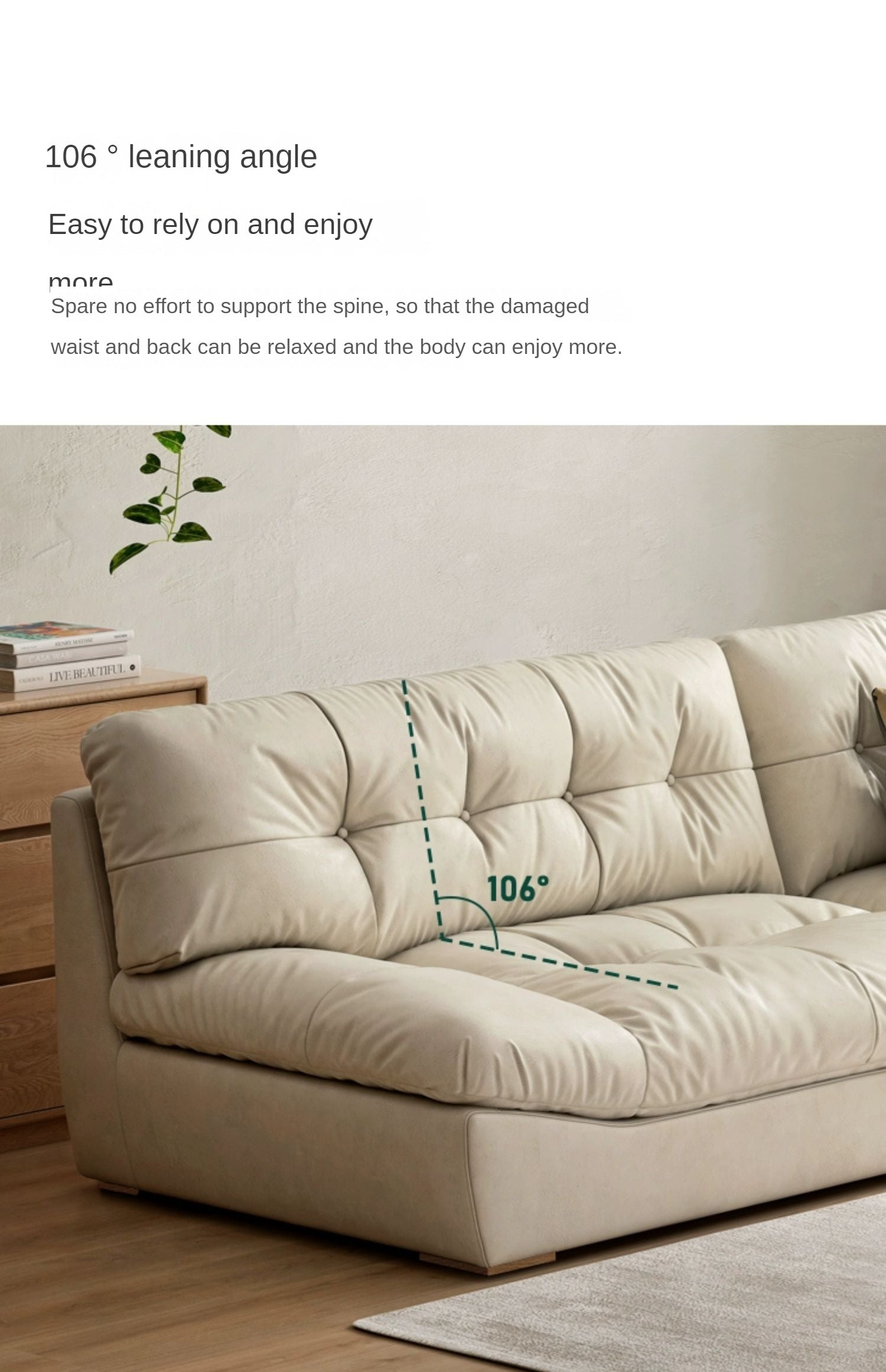 First Layer Cowhide Italian Style Sofa.