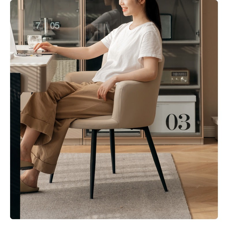 Organic Leather Soft Comfortable Italian Light Luxury Computer Chair