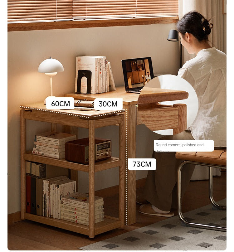 Oak Solid Wood Mobile Side Table