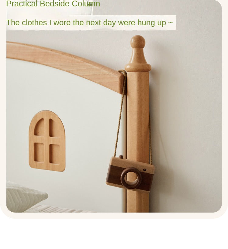 Beech Solid Wood Children's Single Bed.