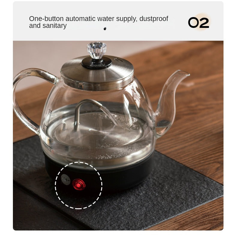 Ash Solid Wood Mobile Tea Brewing Integrated Tea Table