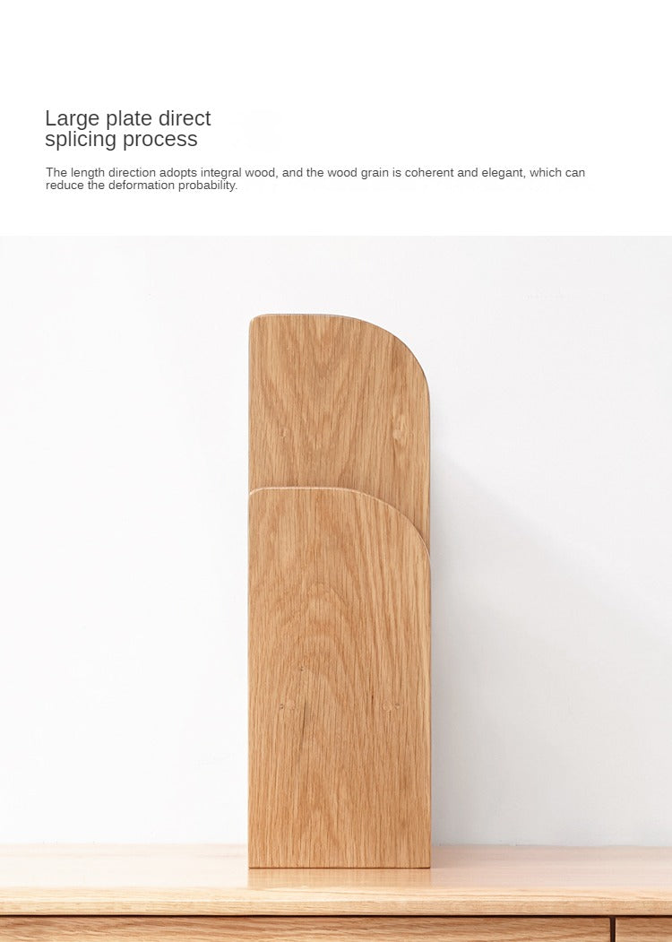 Oak, Rubberwood Solid Wood Small Bookcase Simple Study Telescopic Organizing Shelf Nordic<