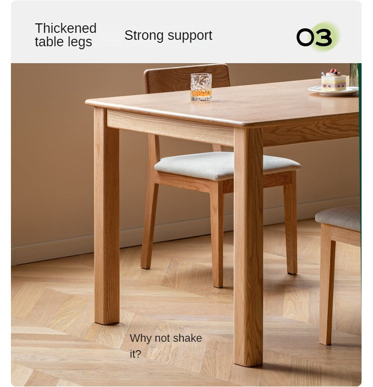 Oak, Ash Solid Wood Modern Dining Table