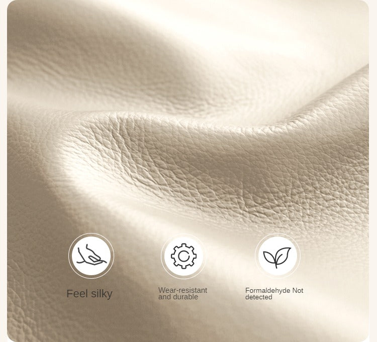 Genuine Leather, Ecological Cloud Leather Bed Cream Style Light Luxury