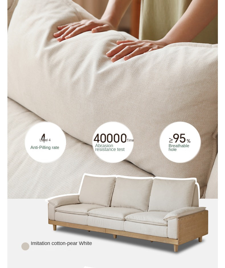 Ash Solid Wood Straight Sofa Modern.