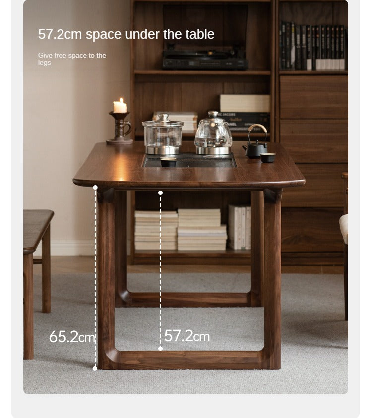 Black Walnut Solid Wood Tea Table Tea Tray Integrated.