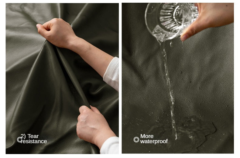 Black Walnut Solid Wood Leather Sofa.