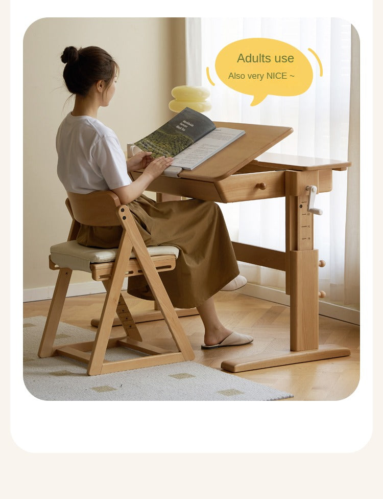 Beech Solid Wood Lifting Kids Table