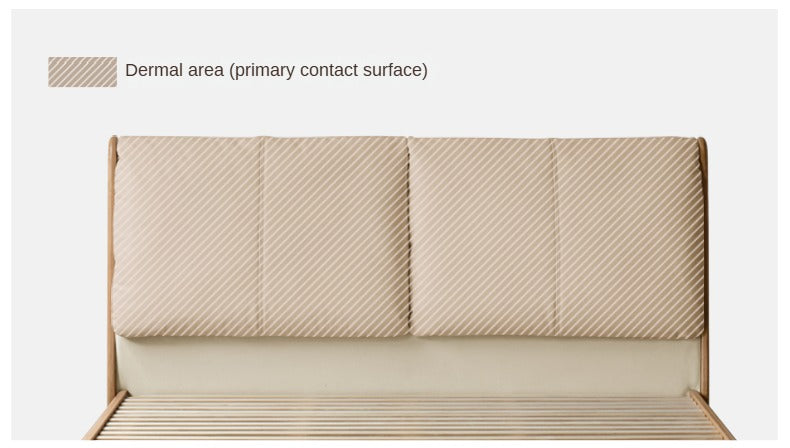 Oak, Ash Solid Wood Leather Soft Bed Italian Light Luxury.