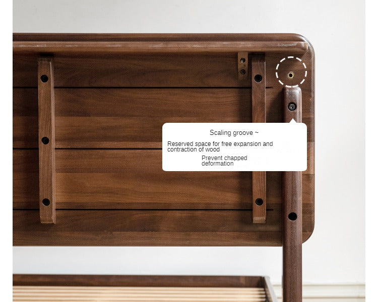 Teak Solid Wood, Black Walnut Solid Wood Bed