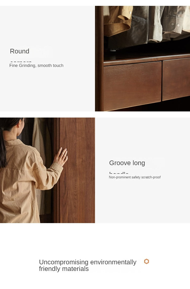 Black Walnut, Sandalwood Sliding Door Wardrobe.