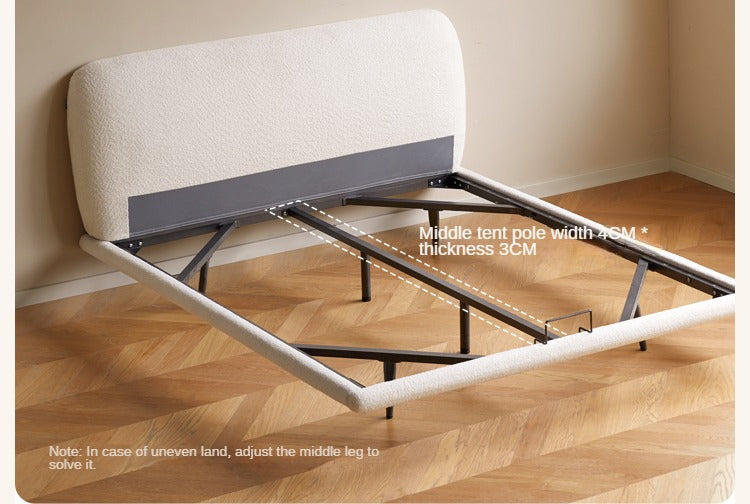 Fabric Soft Luminous White Suspension Imitation Lamb Fleece Bed