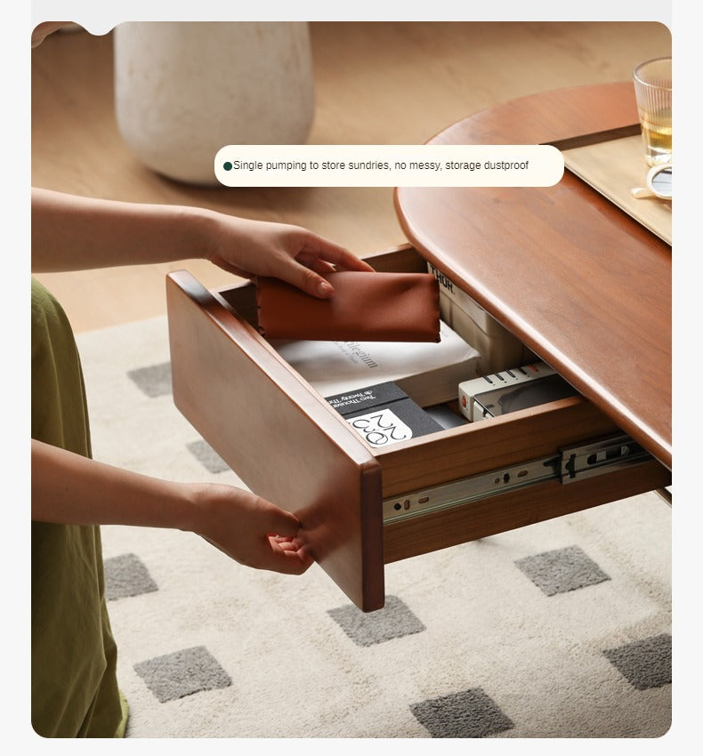 Poplar Solid Wood French Retro Small Storage Coffee Table