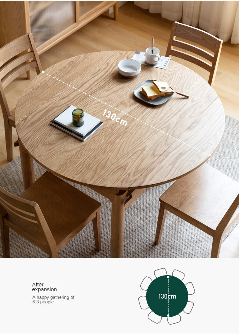 Ash, Cherry, Oak Solid Wood Folding Dining Table