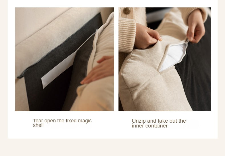 Fabric Soft Bed White Cream Style