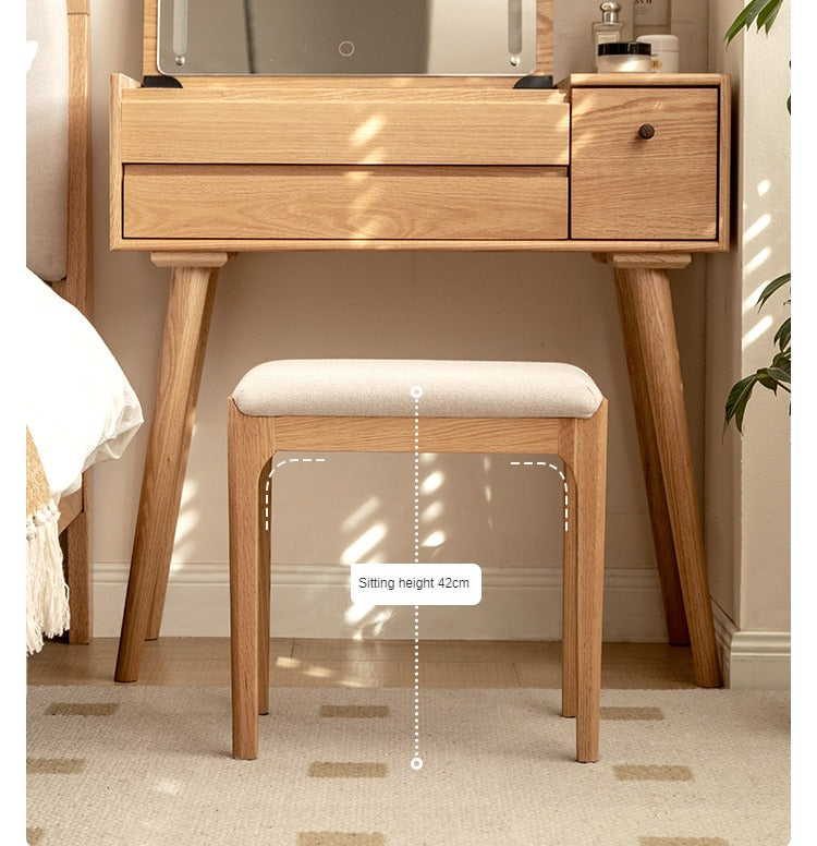 Oak, Ash, Black Walnut solid wood Makeup Stool