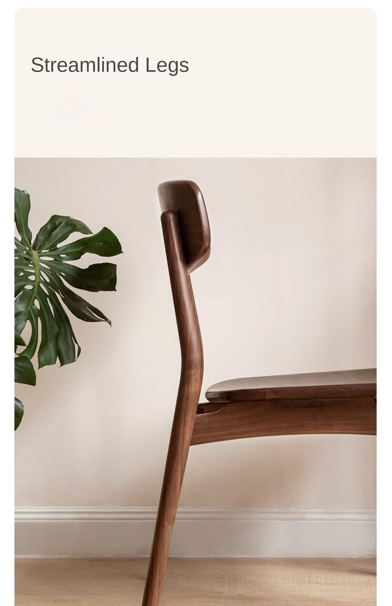 Ash Solid Wood Modern Dining Backrest Chair 4pcs