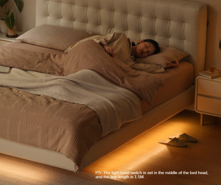 Suspended Organic Leather Bed, Genuine Leather Bed
