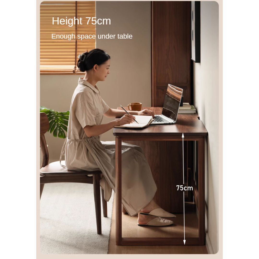 Black Walnut, Ash Solid Wood Study Writing Desk