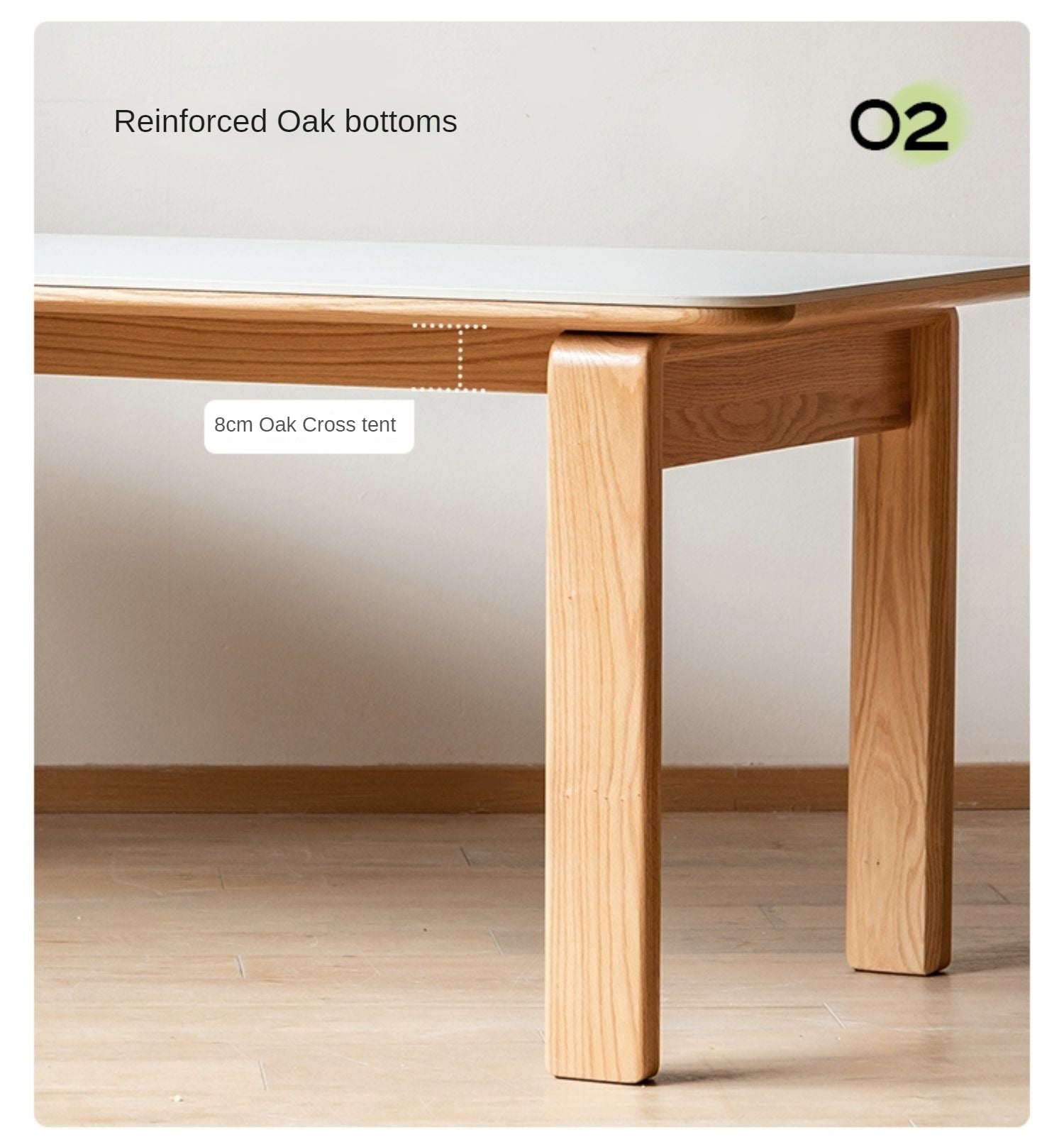 Oak Solid Wood, Solid Rubberwood Slate Dining Table