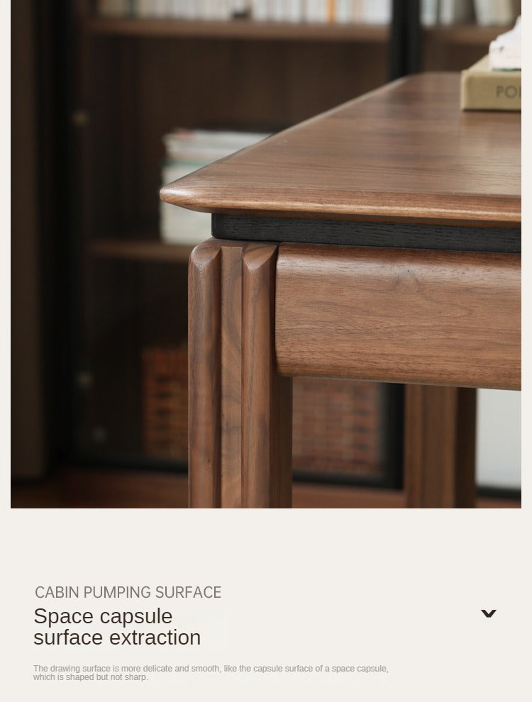 Black Walnut, Ash, Sandalwood Solid Wood Modern Large Office Table
