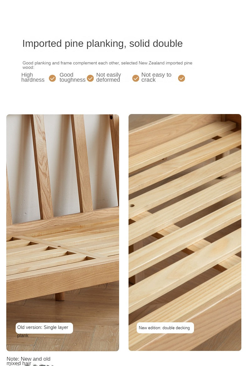 Ash Solid Wood Straight Sofa Modern.