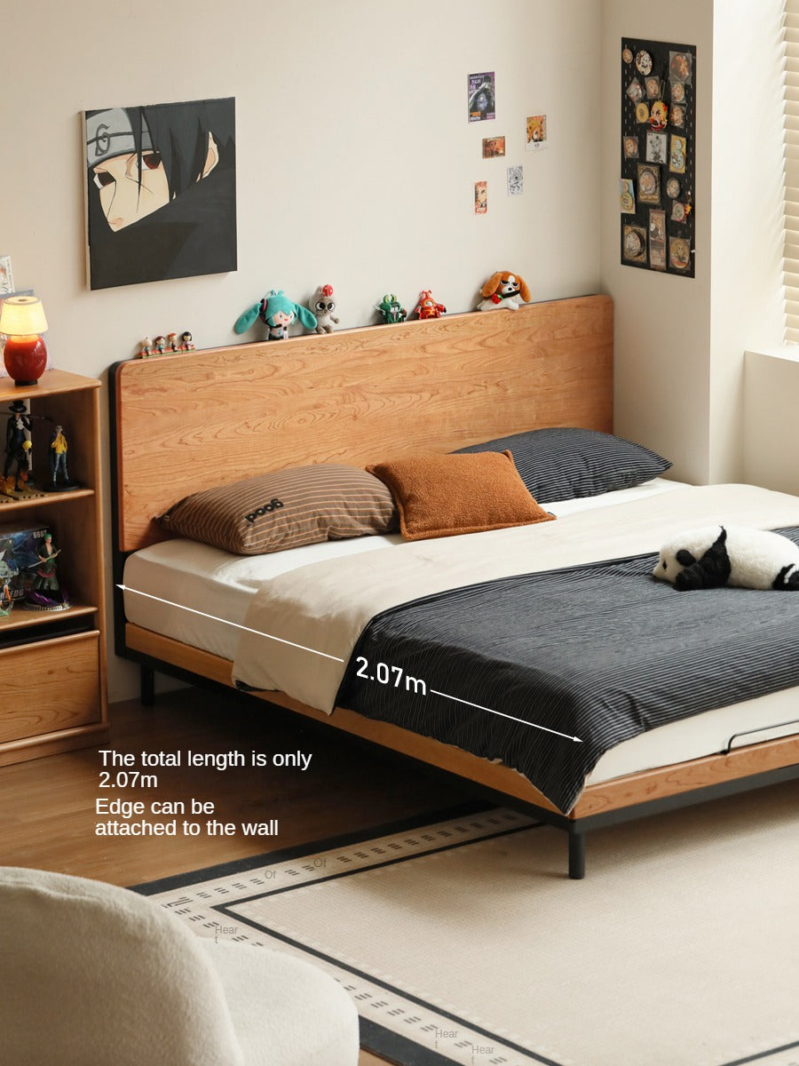 Cherry Solid Wood Bed Medieval Style.
