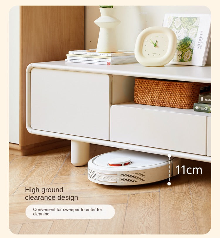 Rubber Solid wood French Cream Style TV Cabinet.