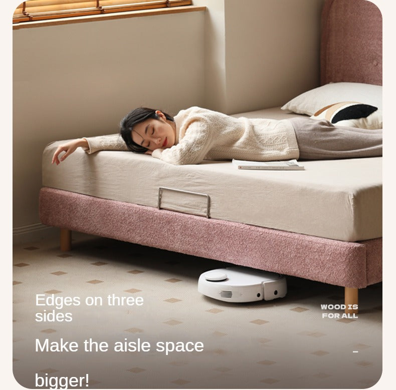 Fabric Pink Bed French Style