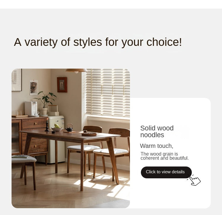 Ash, Black Walnut, Sandalwood Solid Wood Rock Plate Nordic Dining Table