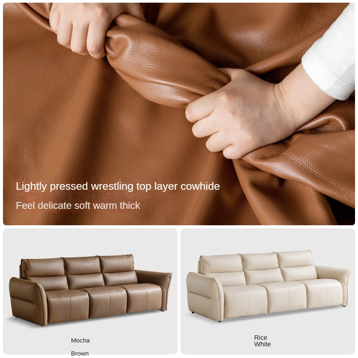 Leather Electric Luxury High Backrest Sofa,