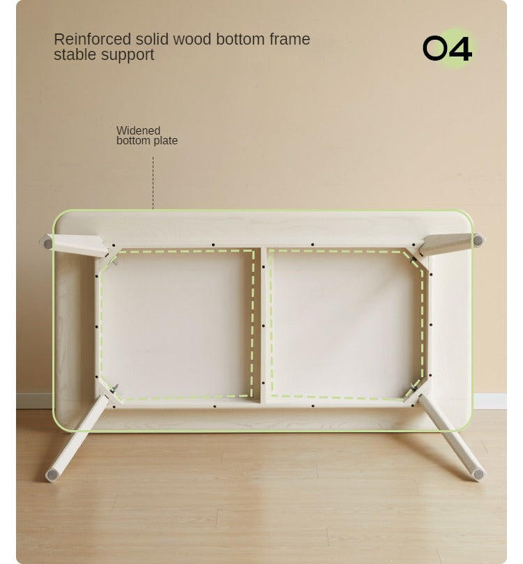Birch Solid Wood Slate Cream Wind White Dining Table