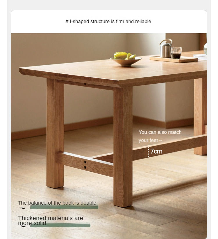 Oak, Ash, Poplar, Cherry Solid Wood Rustic Style Dining Table