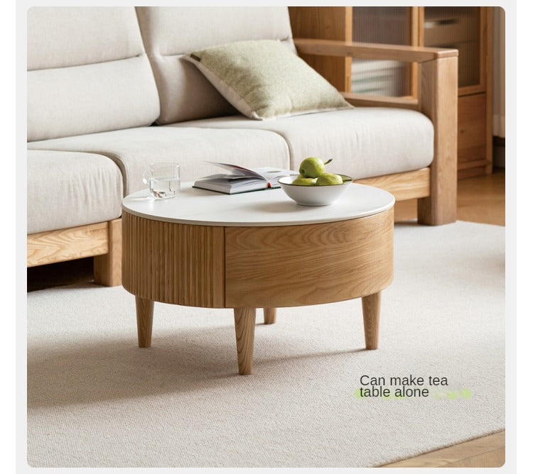 Ash Solid Wood Rock Plate Coffee Table