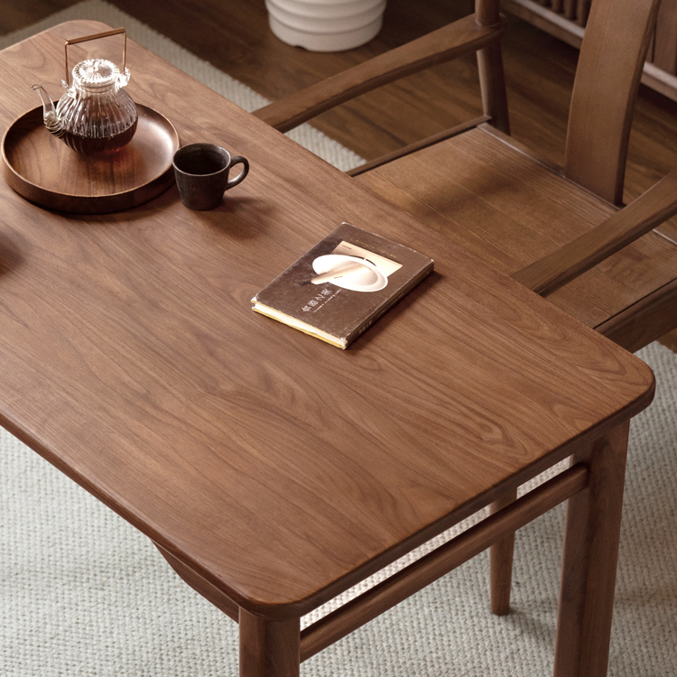 Black Walnut, Ash Solid Wood Style Tea Table.