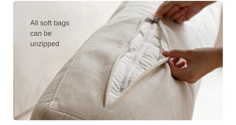 Ash Solid Wood Floor Fabric Tofu Block Sofa.