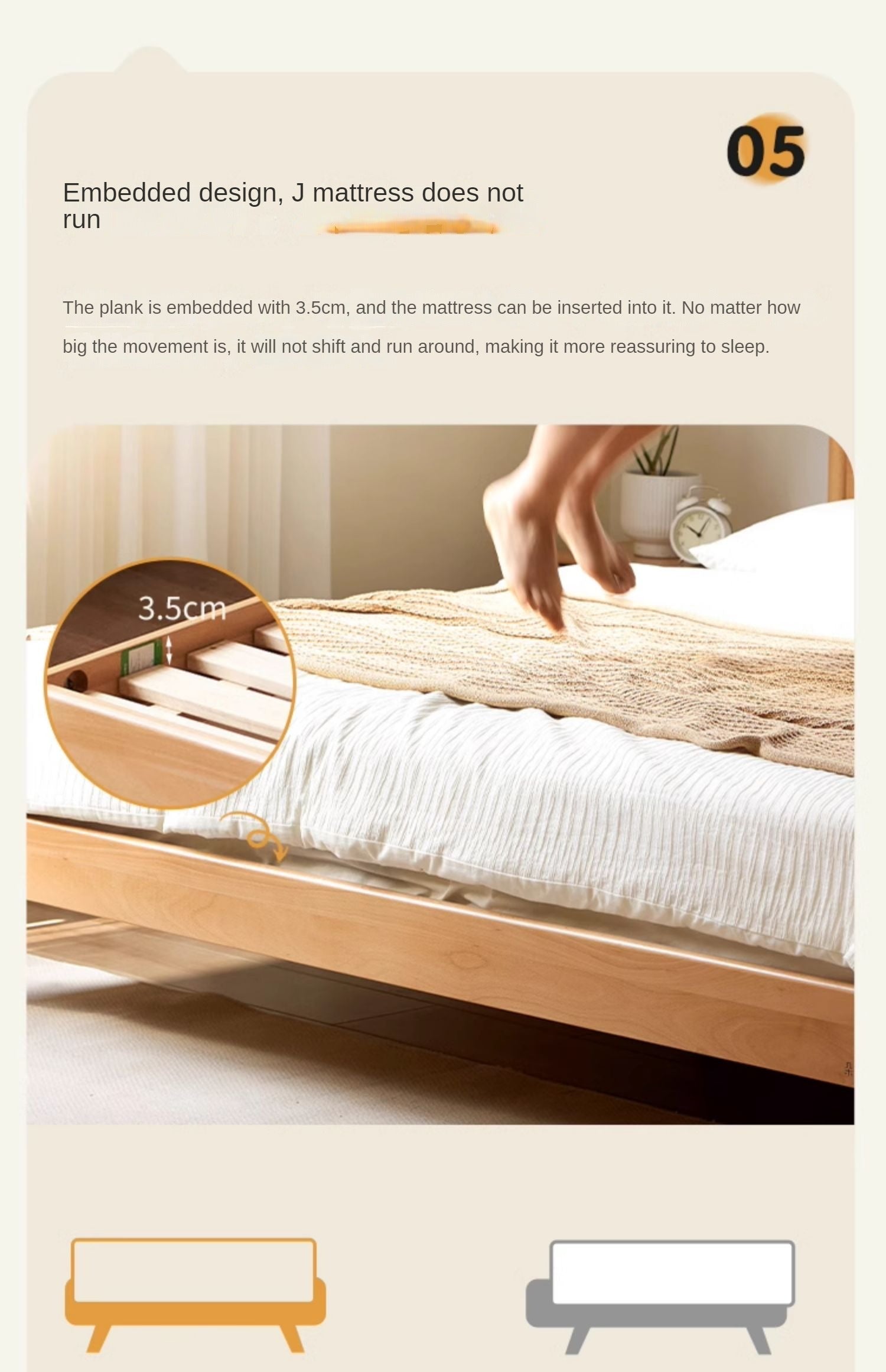 European Beech Solid Wood Bed